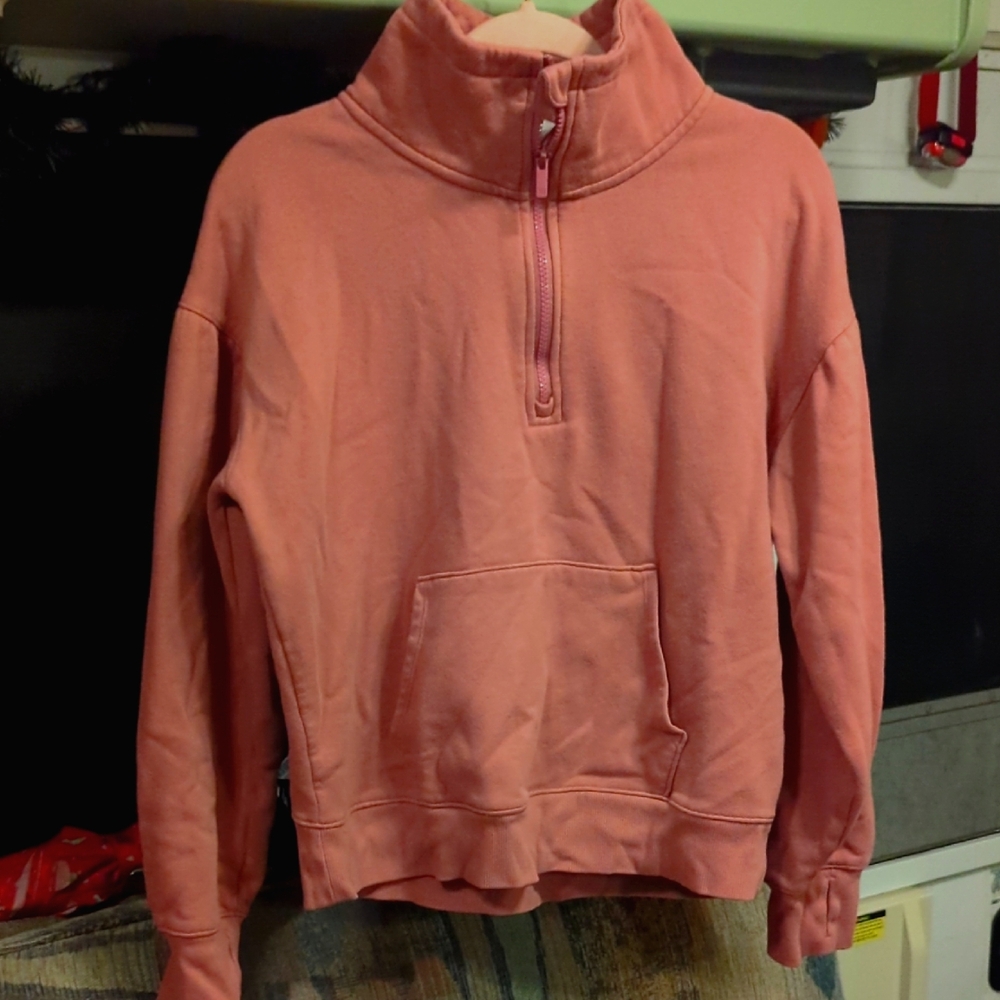 Cozy Pink Half-Zip Sweatshirt